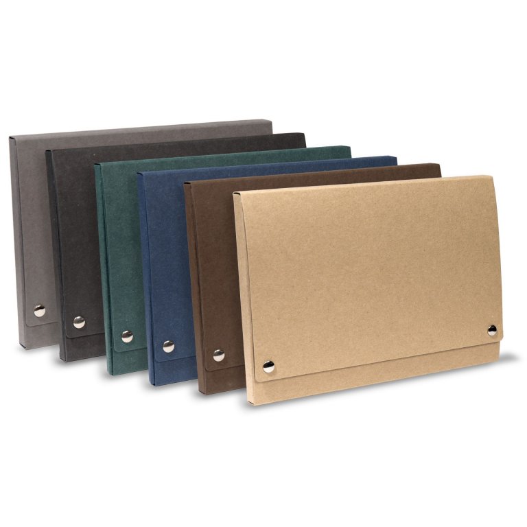 Cardboard file folder with snap fasteners