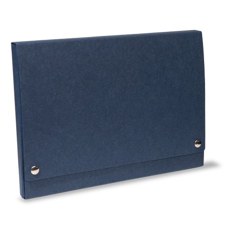 Cardboard file folder with snap fasteners 20 x 215 x 305 mm, for DIN A4, marine blue