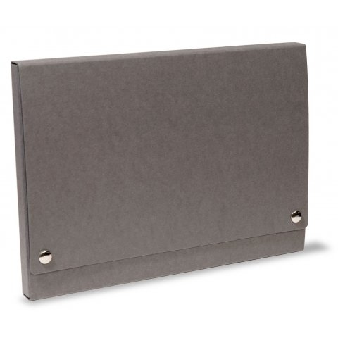 Cardboard file folder with snap fasteners 20 x 215 x 305 mm, for DIN A4, slate grey