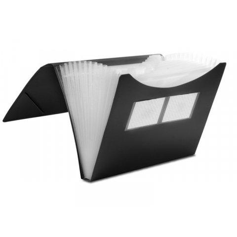 PP sectioned folder 240 x 330, for A4, black, opaque