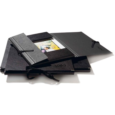 Art folder, fibre board, black app. 260 x 330, for A4
