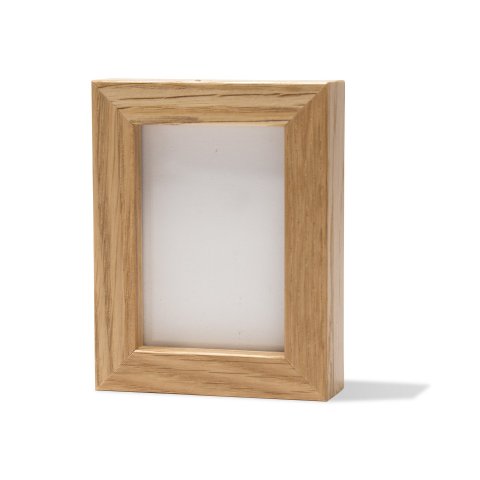 Mini cornice in legno di quercia 5 x 7 cm, rovere naturale, con vetro normale e parete di fondo