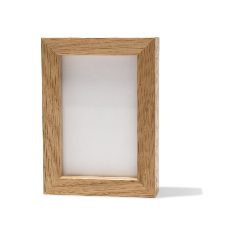Mini-frame, natural oak, 6 x 9 cm, oak, natural, with normal glass and rear