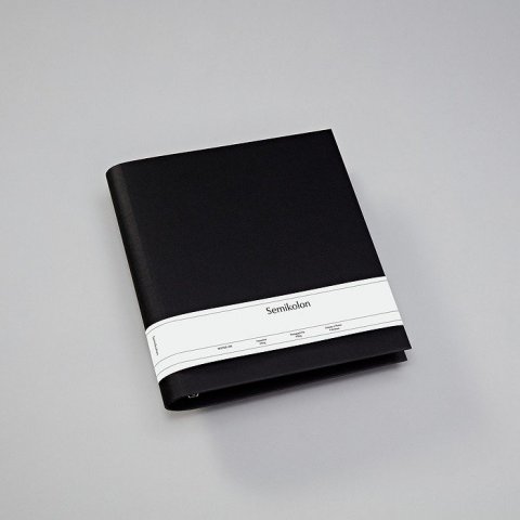 Semikolon Fotoordner, Efalineinband 4 Ringe,280 x 320 für DIN A4, Hochformat, black