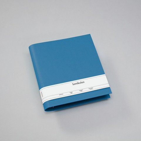 Semikolon photo folder, Efalin cover 4 rings, 280x320 for A4, tall format, azzurro
