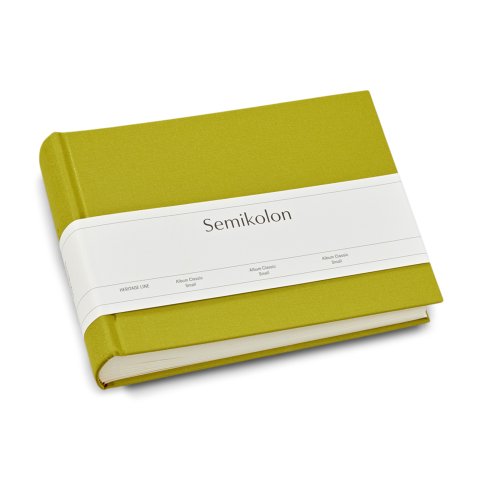 Semikolon Fotoalbum Classic, Leinen uni 215 x 160, Small, 80 Seiten, innen creme, matcha