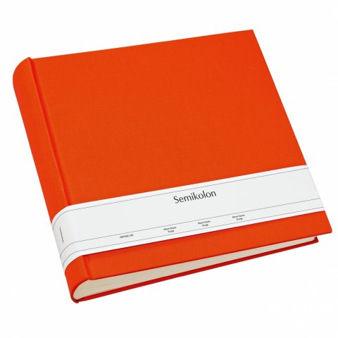 Semikolon Fotoalbum Classic, Leinen uni 320 x 310, XLarge 120 Seiten, innen creme, orange