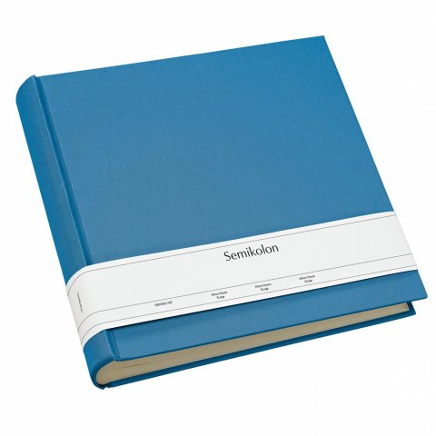 Semikolon Fotoalbum Classic, Leinen uni 320 x 310, XLarge 120 Seiten, innen creme, azzurro