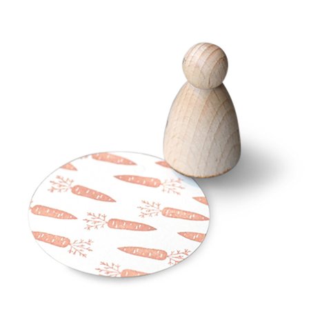 Motivstempel aus Holz, Kegel Karotte, Motivgröße = 20 x 7 mm