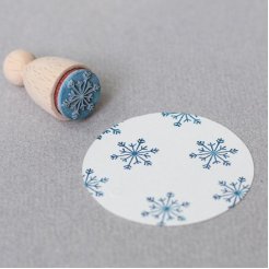 Motivstempel aus Holz, Kegel, Schneeflocke, Motivgröße = 13 x 15 mm