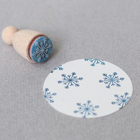 Francobolli per motivi in legno, cono Fiocco di neve, h = 35 mm