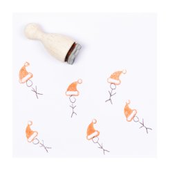 Sellos de motivos hechos de madera, cono, Gorro de Navidad, tamaño del motivo = 7 x 8 mm