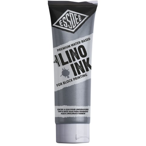 Essdee lino printing ink water-based, tube 300 ml, metallic silver