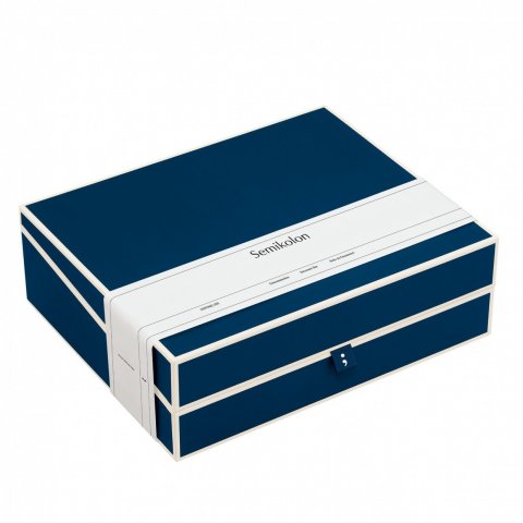 Box documenti con punto e virgola 10 x 31,5 x 26 cm, blu scuro