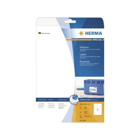 Herma Inkprint Photo-Quality paper, self-adhesive 90 g/m², matte, 210 x 297  A4, 25 sheets (4824)
