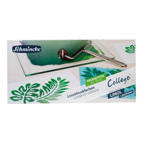 Schmincke Lino Printing Ink College Lino Set 8 plastic tubes of 75 ml each, in a box (84708)
