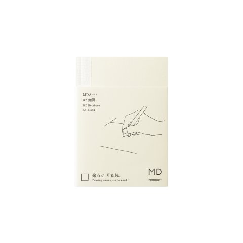 MD taccuino A7, in bianco, 86 fogli/176 pagine
