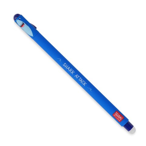 Legami Gelroller Erasable Pen 0,7 mm, Schriftfarbe blau, Hai