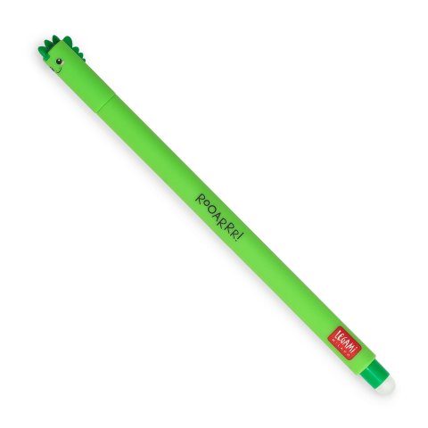 Legami Penna cancellabile gel roller 0,7 mm, colore del carattere verde, dinosauro
