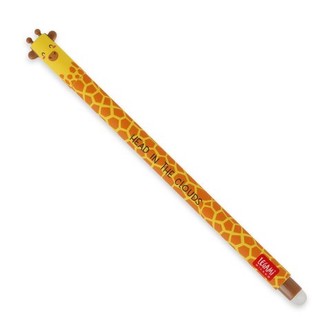 Legami Gelroller Erasable Pen 0,7 mm, Schriftfarbe schwarz, Giraffe
