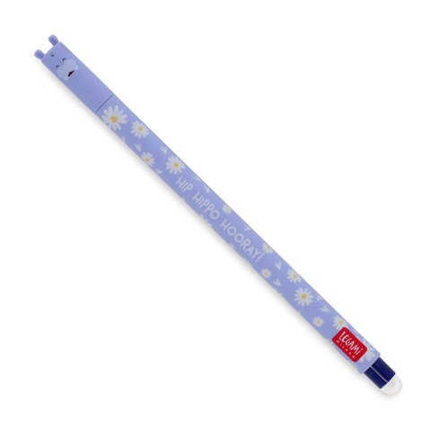 Legami Penna cancellabile gel roller 0,7 mm, colore del carattere blu, ippopotamo