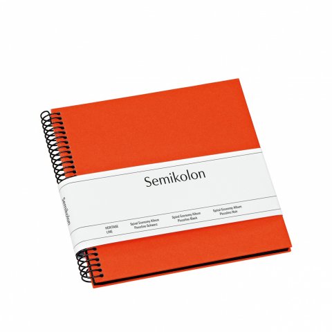Semikolon Spiral-Fotoalbum Economy, innen schwarz 170 x 170 mm, Piccolino, 20 Seiten, orange