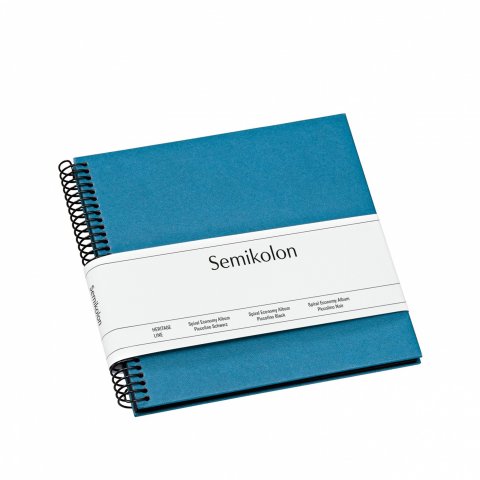 Semikolon Spiral-Fotoalbum Economy, innen schwarz 170 x 170 mm, Piccolino, 20 Seiten, azzurro
