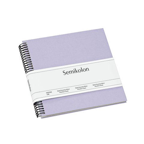 Semikolon Spiral-Fotoalbum Economy, innen schwarz 170 x 170 mm, Piccolino, 20 Seiten, lilac silk