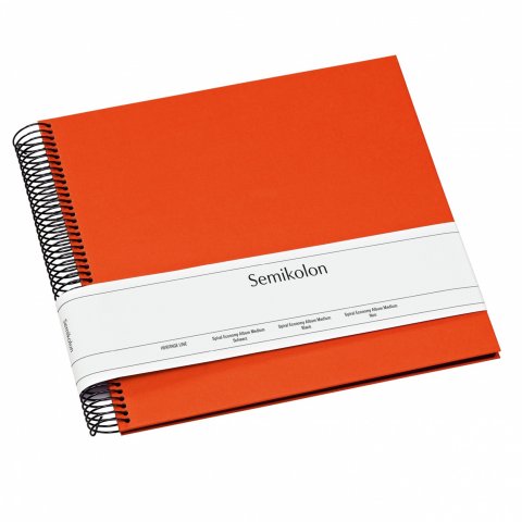 Semikolon Spiral-Fotoalbum Economy, innen schwarz 230 x 223 mm, Medium, 40 Seiten, orange