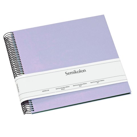Semikolon album fotografico a spirale Economy, interno nero 230 x 223 mm, medio, 40 pagine, seta lilla