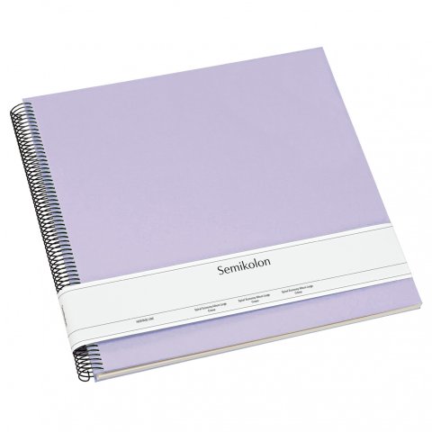 Semikolon album fotografico a spirale Economy, interno nero 345 x 332 mm, grande, 50 pagine, seta lilla