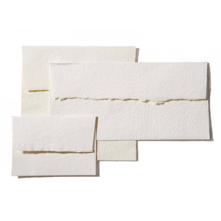 Busta, carta fibre di cotone Khadi, bianca
