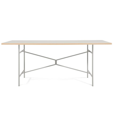 Modulor Tisch X, hellgrau matt Melaminplatte weiß, Kante multiplex; 25x900x1800mm
