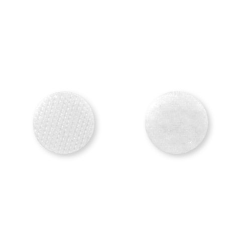 hook and loop dots, self-adhesive, set ø 21 mm, 10 pieces each, white
