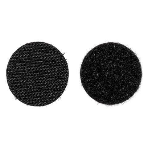 hook and loop dots, self-adhesive, set ø 33 mm, 10 pieces each, black