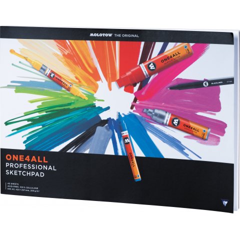 Molotow One4all Professional Sketchpad 297 x 420 mm DIN A3 quer, 205 g/m², 40 Blatt