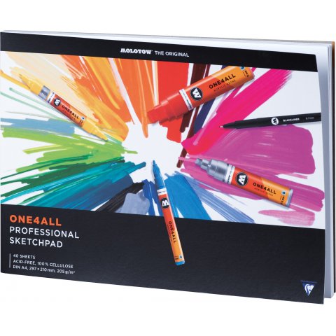 Molotow One4all Professional Sketchpad 297 x 210 mm DIN A4 landscape, 40 sheets