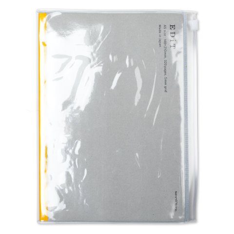 Edit cuaderno con cubierta de PVC con cierre aprox. A5, cuadriculado, 160 hojas, transparente