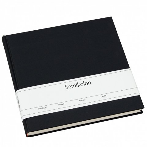 Diario/libro de visitantes Semikolon, forro lino 250 x 230 cm, 180 páginas, en blanco, negro