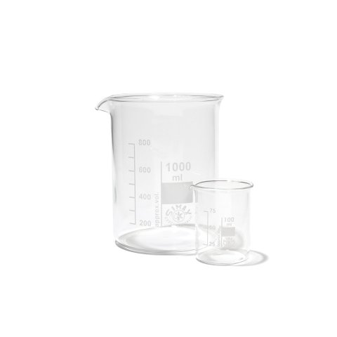 Glass beaker, low shape, with spout, graduated 100 ml, ø 50 mm, h = 70 mm