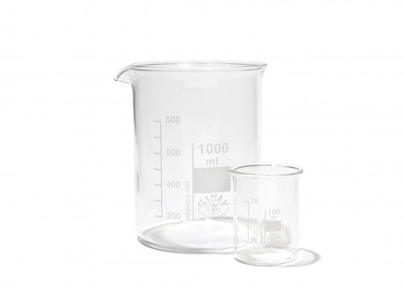 Vaso de precipitados, forma baja, con pico, graduado