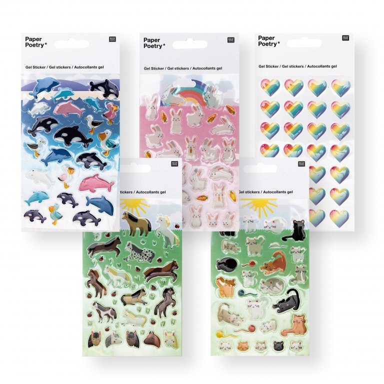 Paper Poetry Gel stickers, self-adhesive