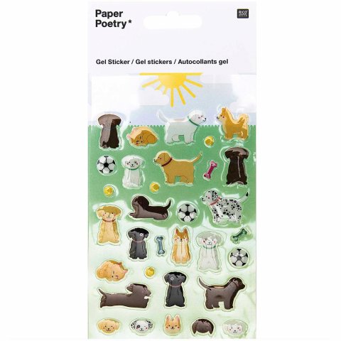 Paper Poetry Gel stickers, self-adhesive 95 x 190 mm, dogs