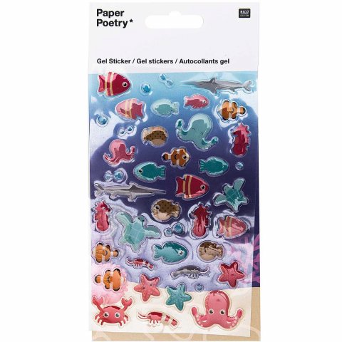 Paper Poetry Gel stickers, self-adhesive 95 x 190 mm, fish