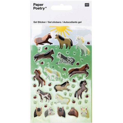 Paper Poetry Gel stickers, self-adhesive 95 x 150 mm, horses