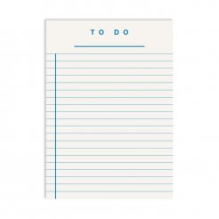 Redfries Notizblock ohne Cover To Do DIN A6, 50 Blatt, blau liniert, weiß