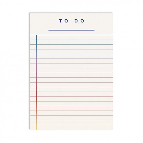 Red Fries notepad, no cover, To Do (list) DIN A6, 50 Blatt, Rainbow