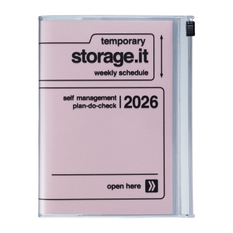 Mark's Wochenkalender 16 Monate Storage.it 2025/2026, DIN A6, pink