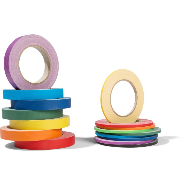 Gaffer tape, matte, rainbow colours set