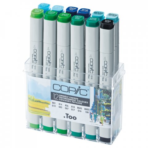 Copic Marker, set of 12 ambient colours